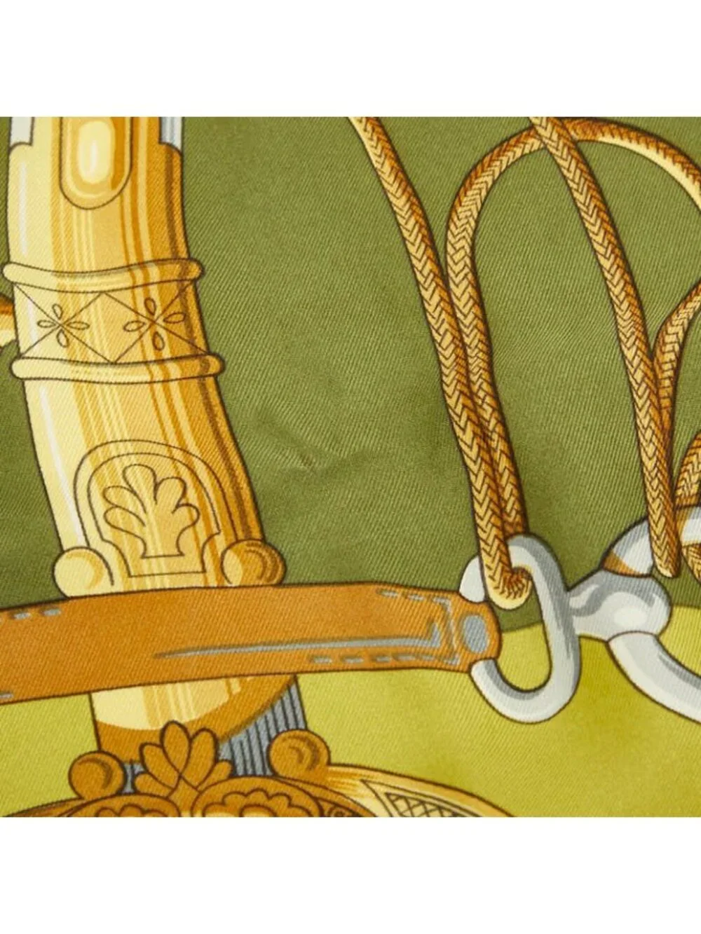 Hermes Carre 90 Cliquetis Scarf Large Green Silk - Picture 4 of 4